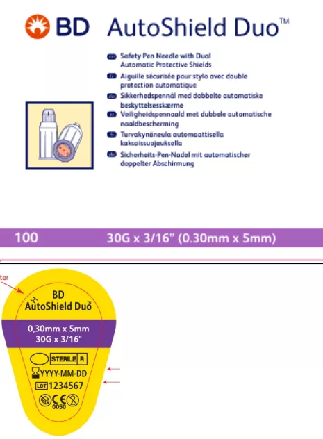 AutoShield Duo™ Pen Needles 舊包裝